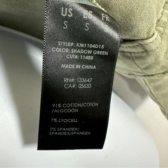 Liverpool Green Denim Jacket Mandarin Collar Size Small Olive - Picture 6 of 8